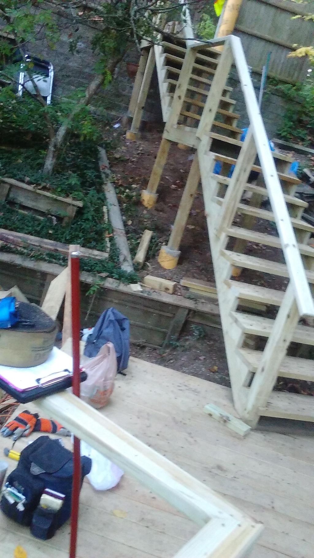 looking up from mid-level
