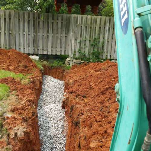 french drain (yard held water from neighbors storm