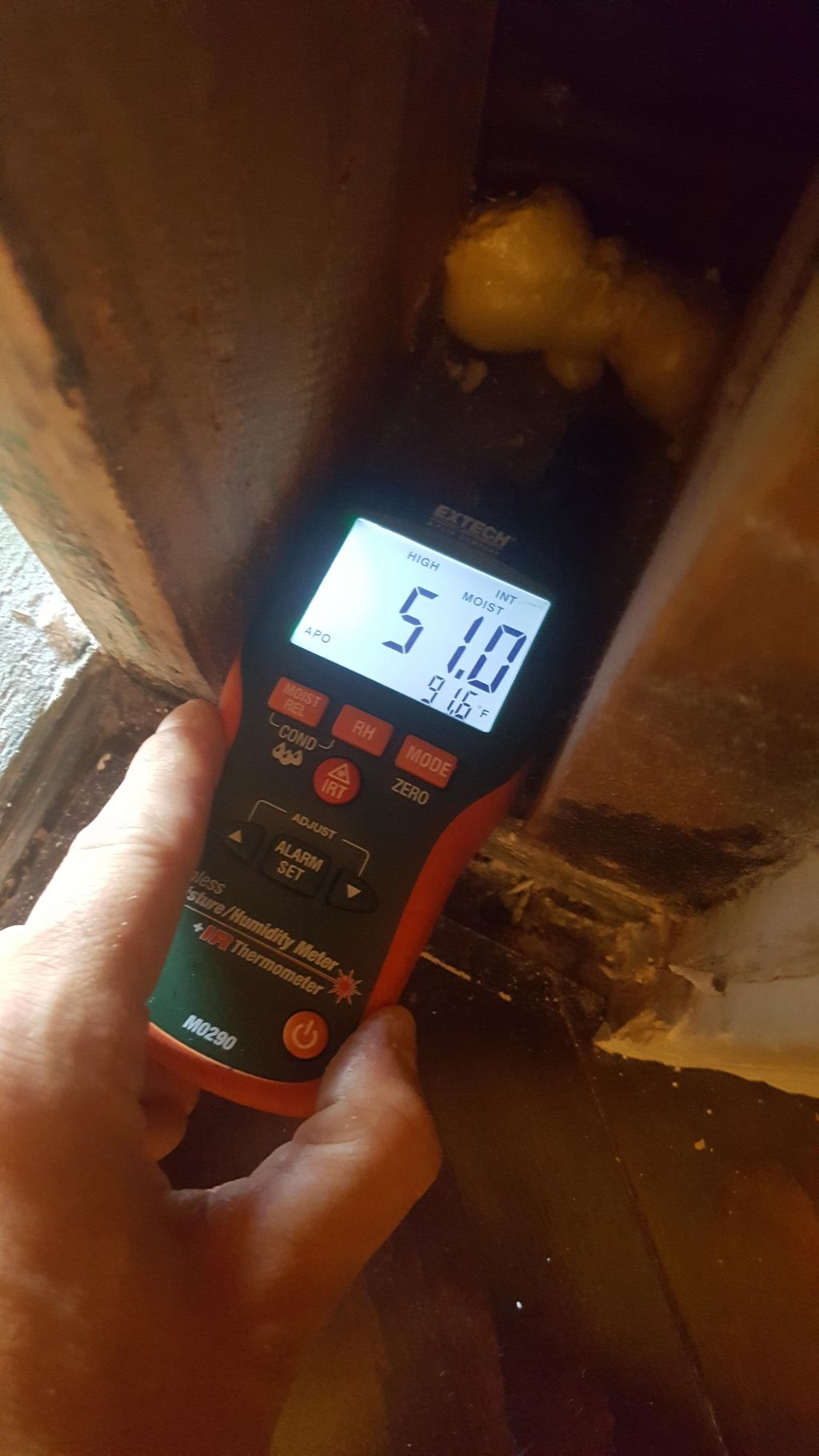 Day one of a storm induced water intrusion. This w
