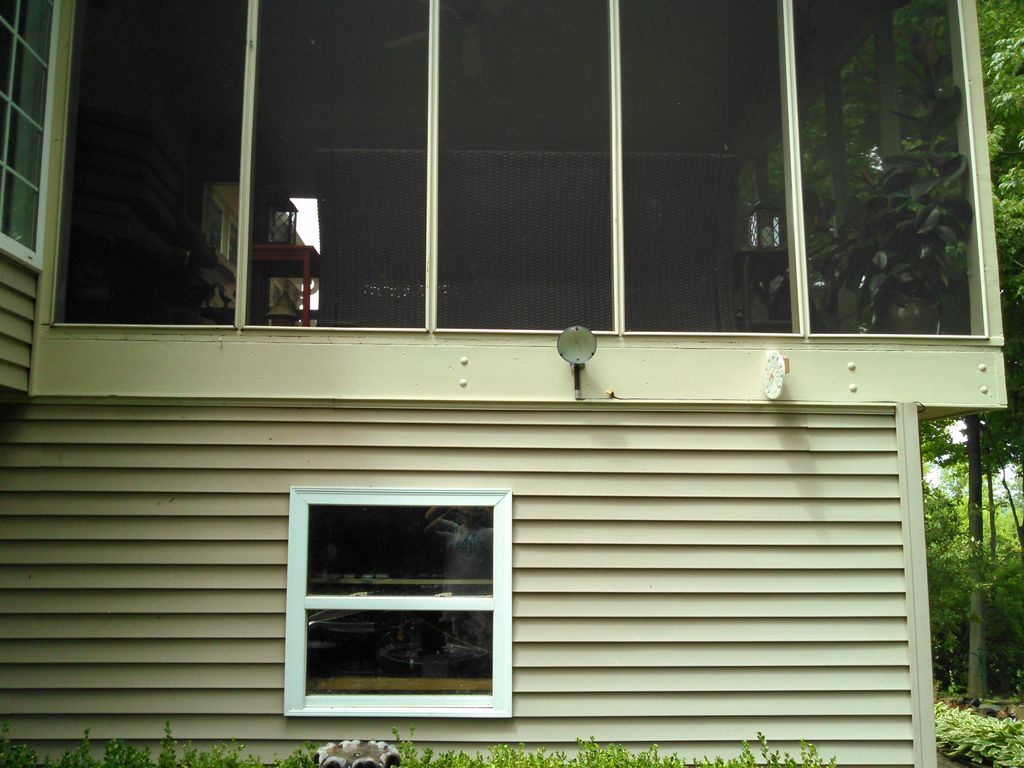 Trim around screen room painted 