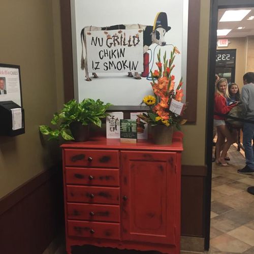 One of our painted cabinets at Chick-fil-a
