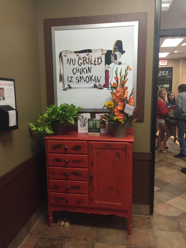 One of our painted cabinets at Chick-fil-a