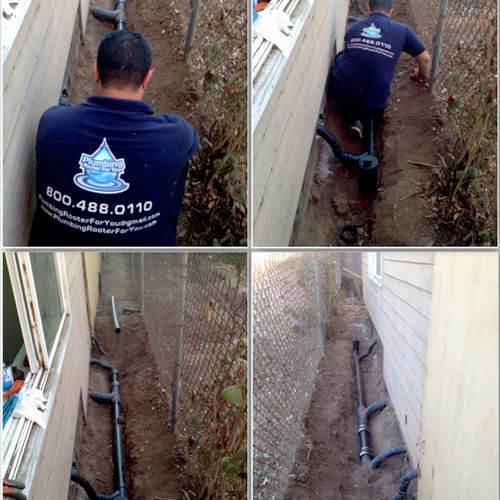 INSTALLED MAIN SEWER LINE  AND CLEAN OUT