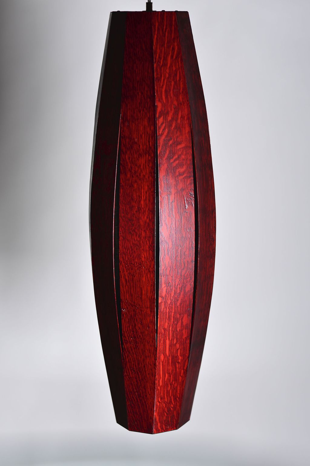 Wine barrel stave hanging lamp