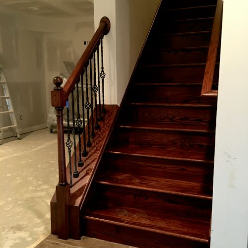 South Lyon
Sand, stain and finish new staircase