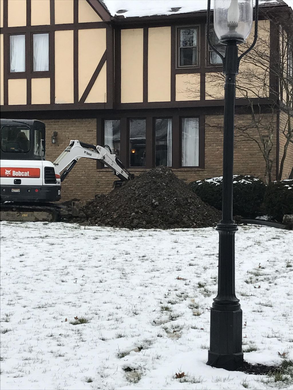 Water line excavation and replacement.