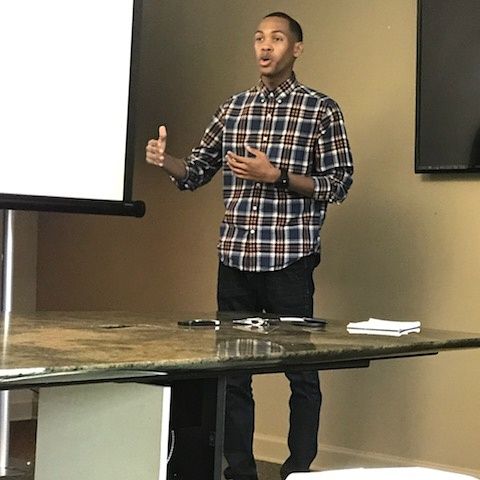 Giving a speech on strengths and fears at Atlanta 