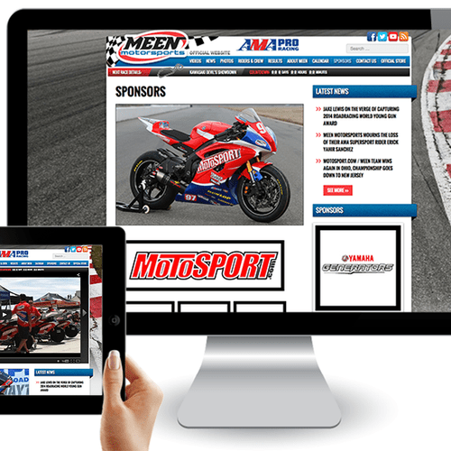 Custom website built for Meen Motorsports