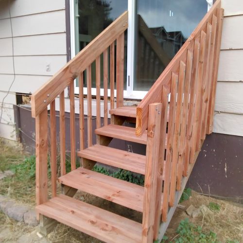 New stairs built to replace old, broken-down, dang