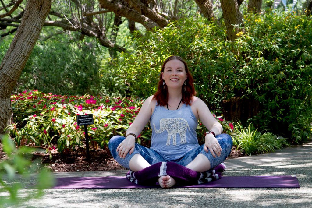 Butterfly pose can be done with props to help ease