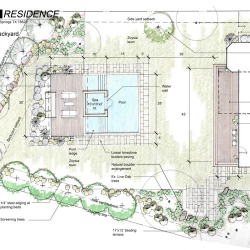 Dripping Springs Residence - Schematic Backyard Pl