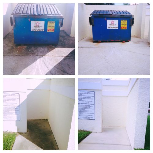 Pressure Washing Dumpster Enclosures and Pad