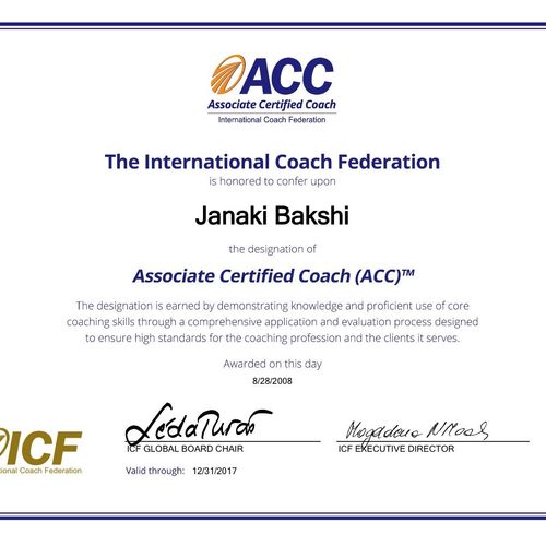 ACC - Associate Certified Coach (International Coa