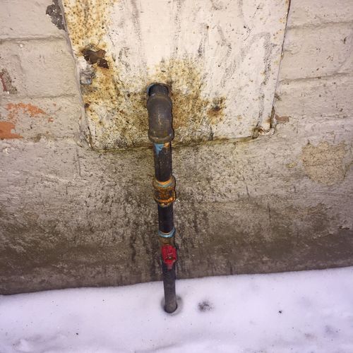 Gas line replacement and fire log installation for