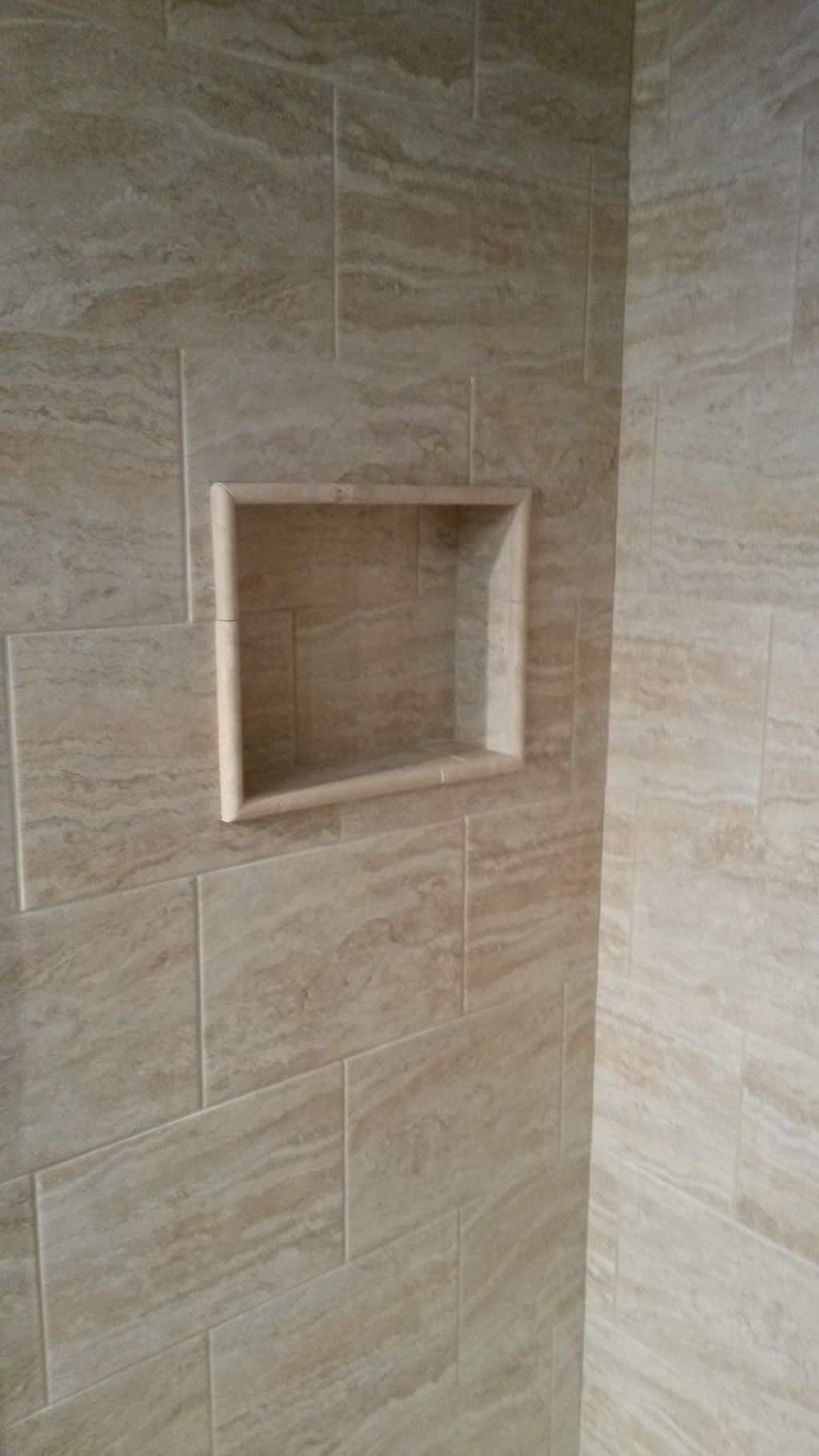 Shower tile and custom nitch.
