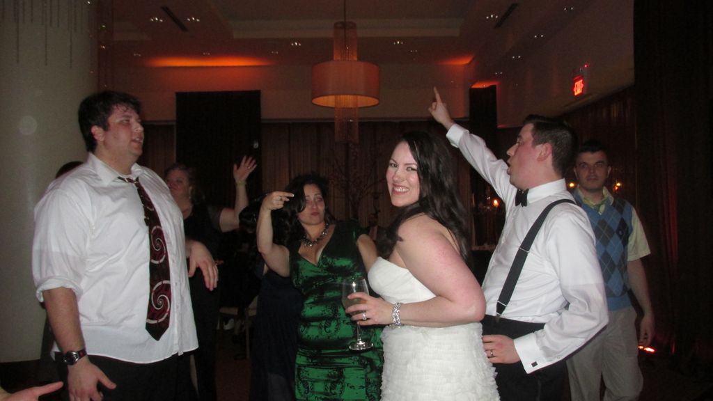 April 2015 wedding couple having a great time with