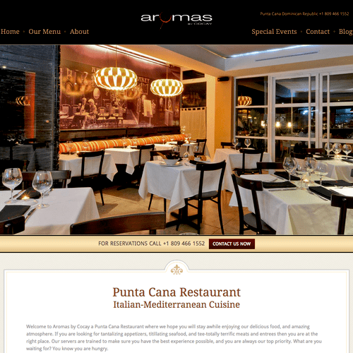 Website created for restaurant in Punta Cana Domin