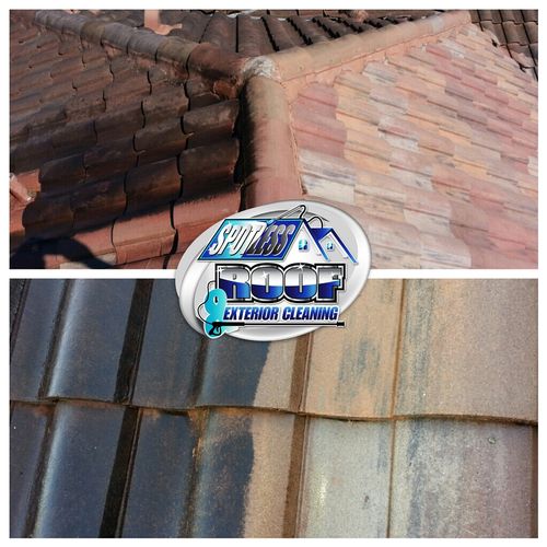 Safe non pressure tile roof cleaning