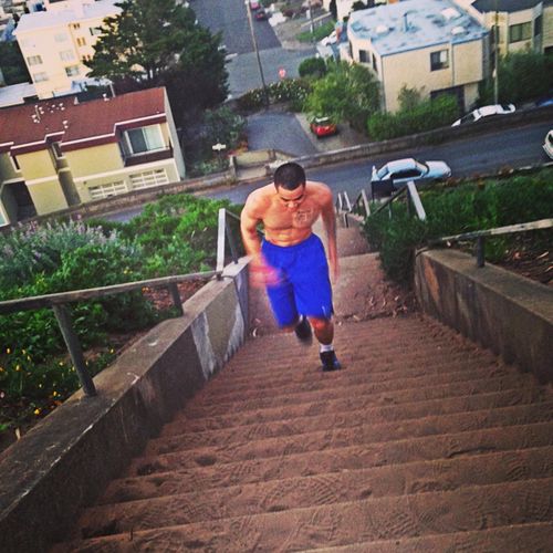 Stairs workout.