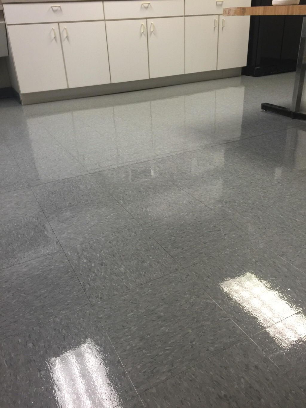 Freshly Waxed VCT Floor