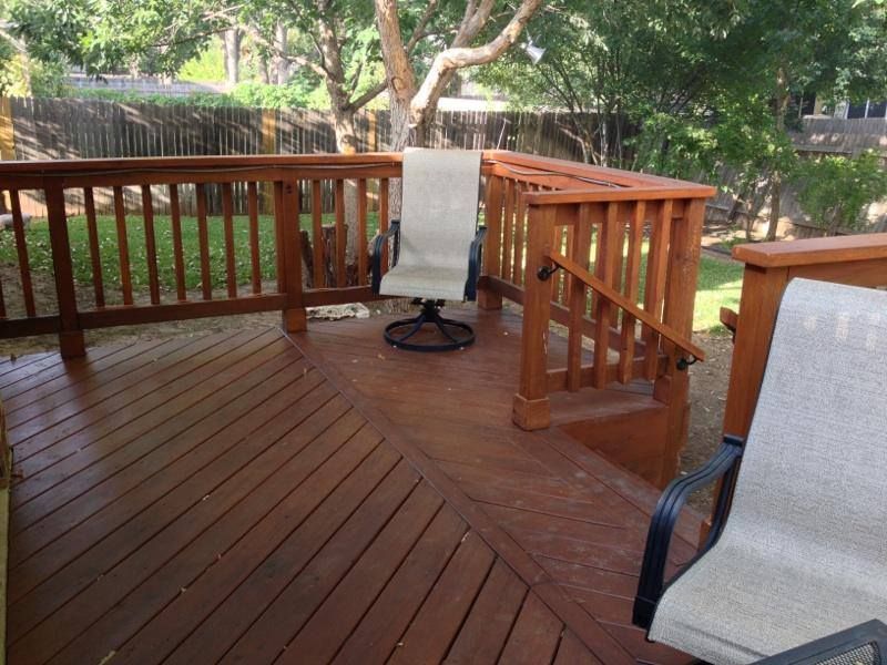 new deck that extends out from existing patio.