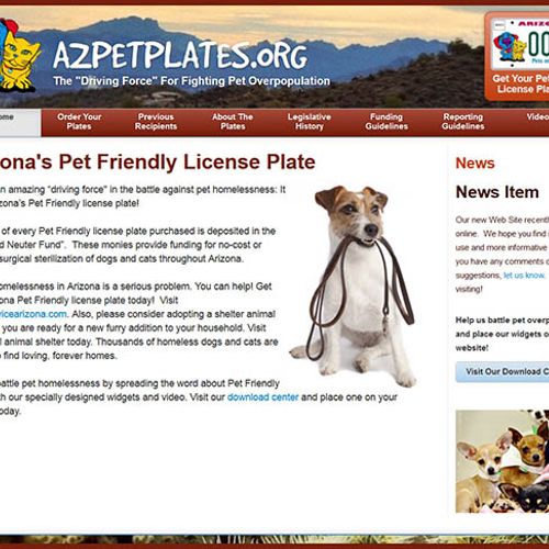 Not For Profit Website for AZPetPlates.org