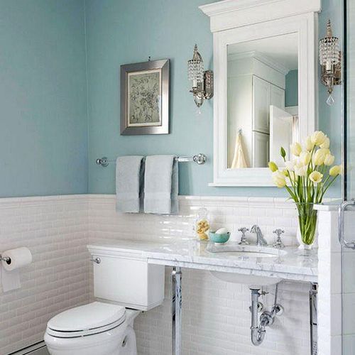 Bathroom with fresh blue.