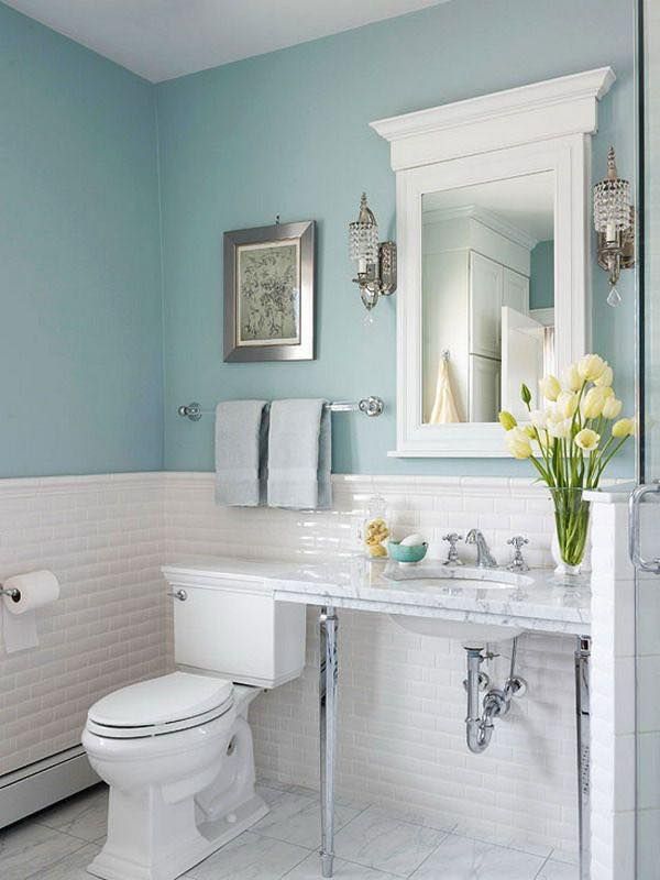 Bathroom with fresh blue.