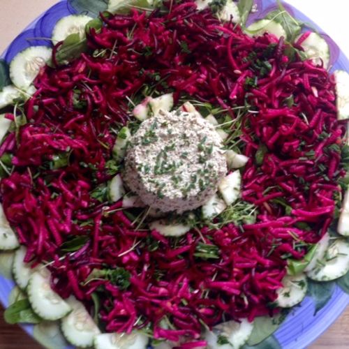 Beet and vegan 'tuna' salad