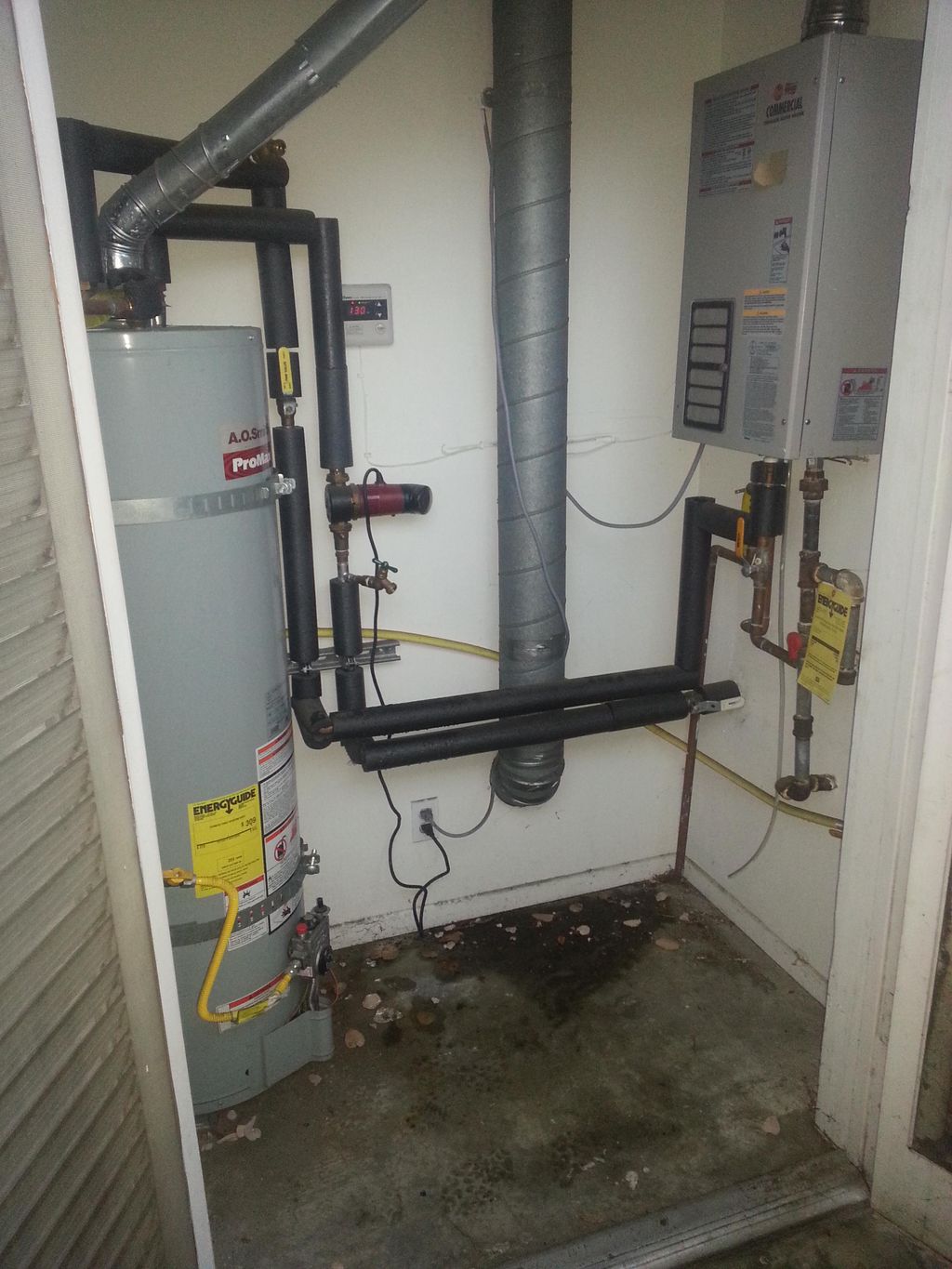 Tankless water heater installation