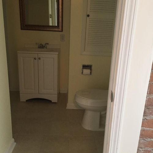 Complete bathroom remodel, new fixtures, plumbing,