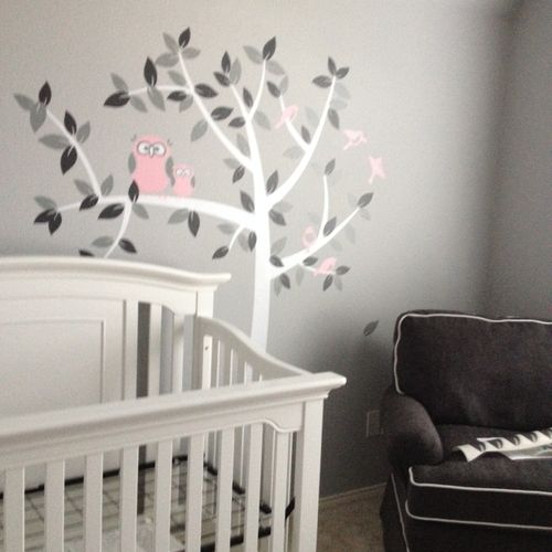 Here's a nursery I painted and put up decals in...