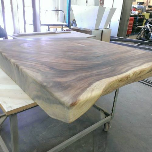 Monkeypod table in progress.  Here is after sculpt