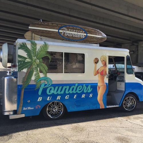 Our Pounders Burgers truck: We have gourmet burger