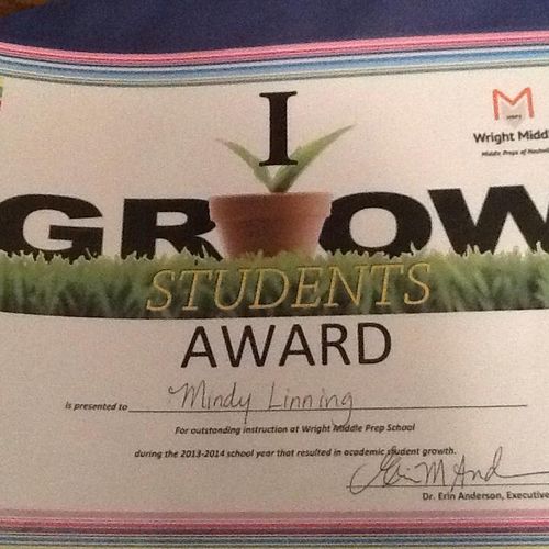 An award for student achievement