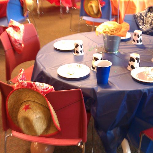 Cowboy Theme Birthday Celebration-Guests Tables