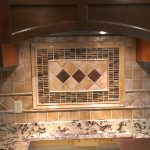 intricate tile feature in our kitchen remodel