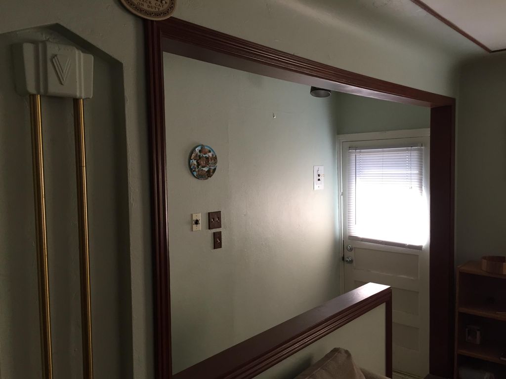 Stained Trim around Stairwell