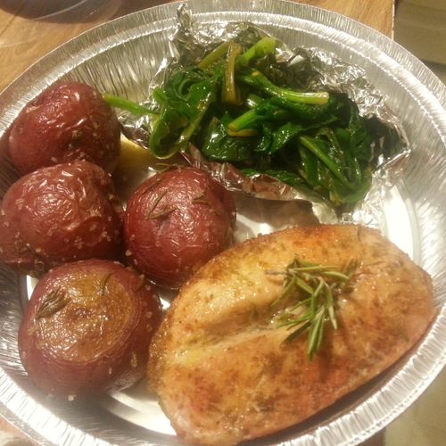 Oven Roasted Pork Loin w/ fresh Garlic & Rosemary/