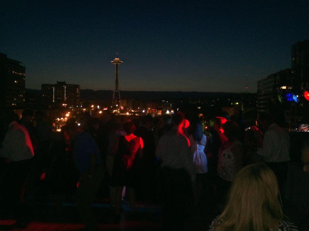 Wedding reception on a terrace downtown