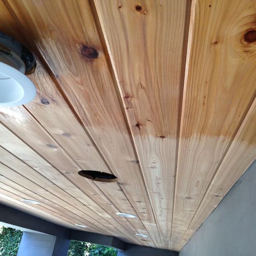 Tongue & Groove Ceiling Stain