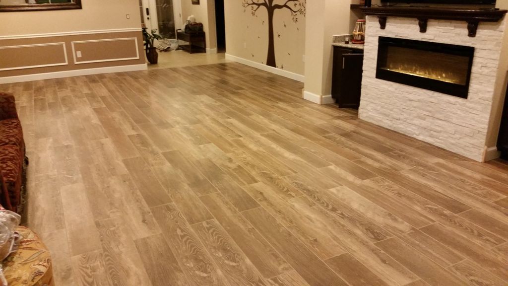 Install 8 X 48 porcelain plank tiles 