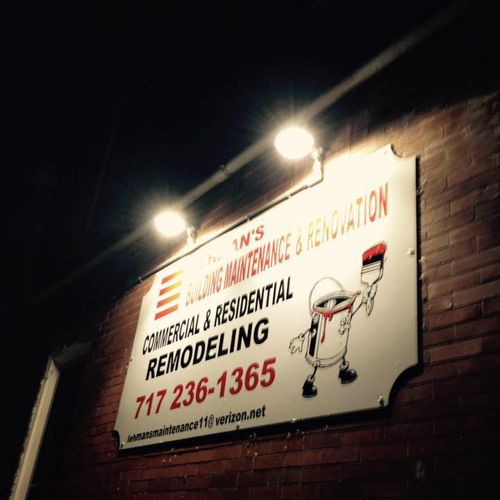 Sign installation and new exterior lighting instal