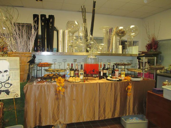 Halloween cocktail party buffet line. Food budget 