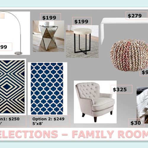 Example Custom Family Room Interior Decor Package