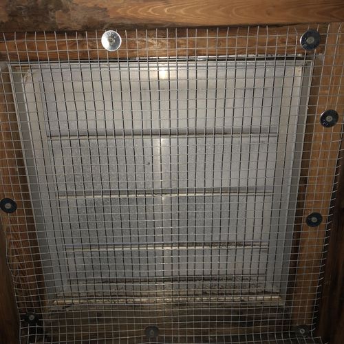 Installed new screen on attic vent to keep squirre