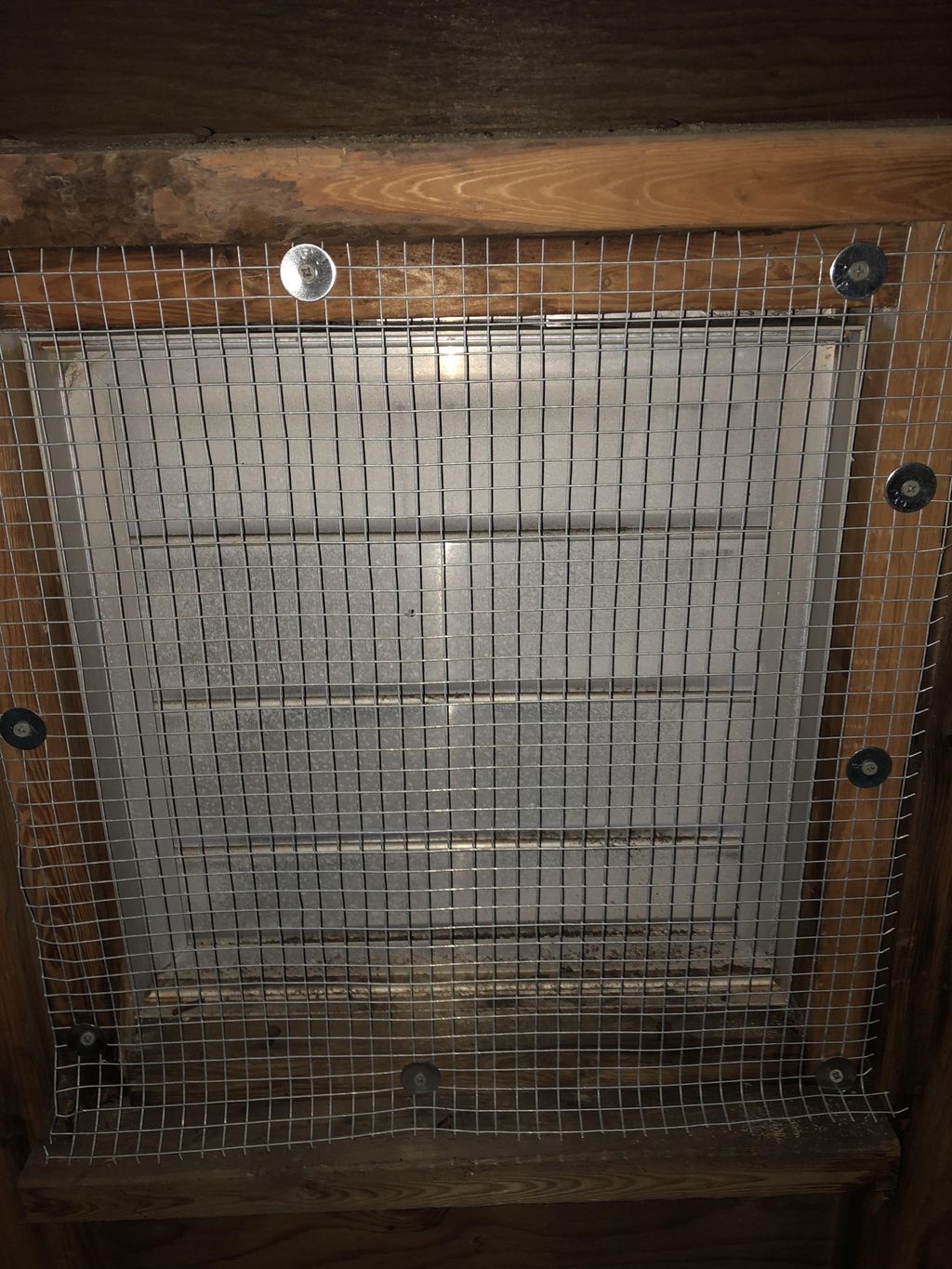 Installed new screen on attic vent to keep squirre