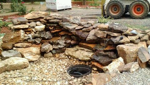 working on pondless water feature