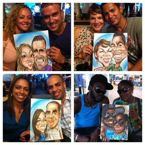 Full color hand drawn caricature on paper