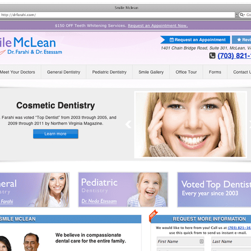 Smile McLean (Dentist) Website Design & Online Mar